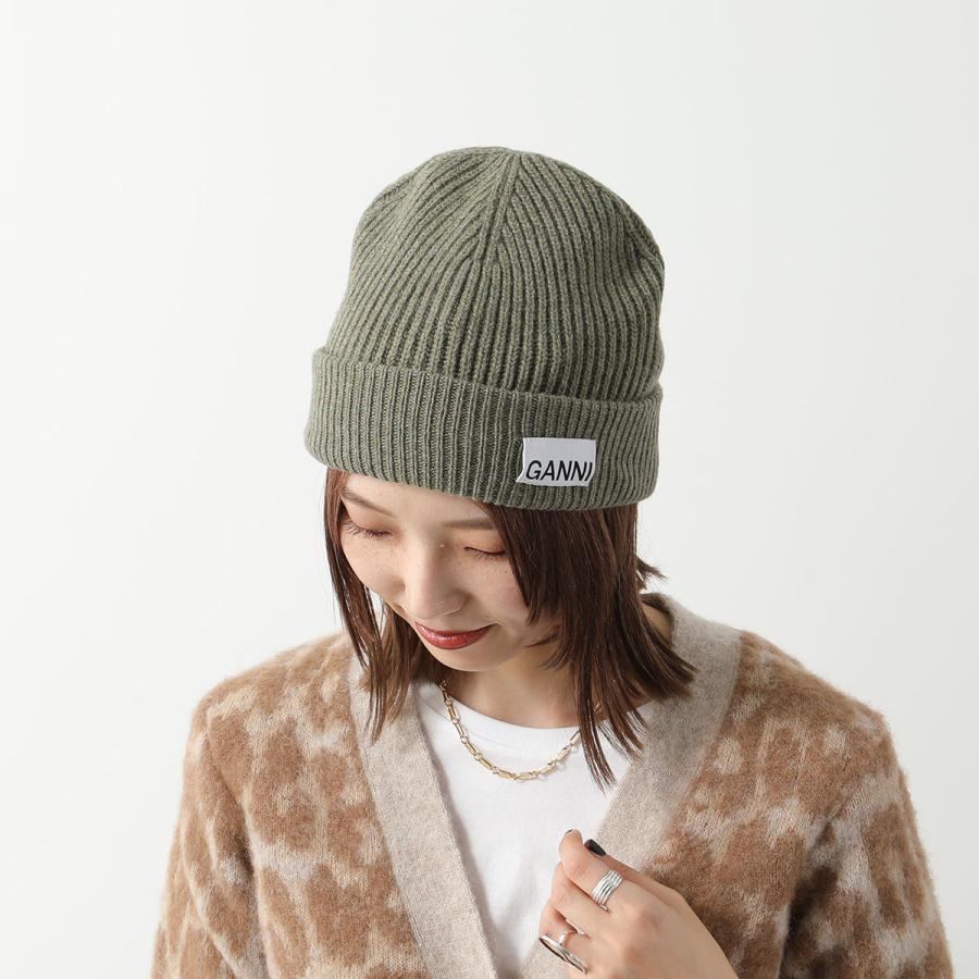 GANNI（ガニー） ニット帽 Light Structured Rib Knit Beanie A5118