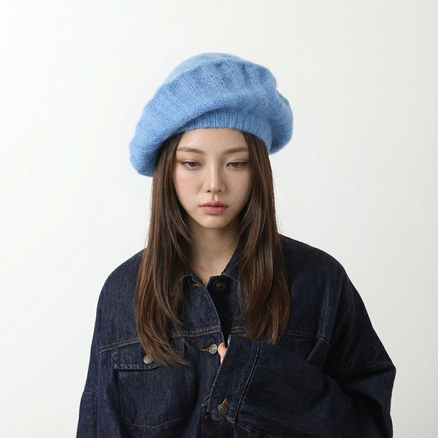 GANNI（ガニー） ベレー帽 Oversized Brushed Mohair Rib Beret A5106