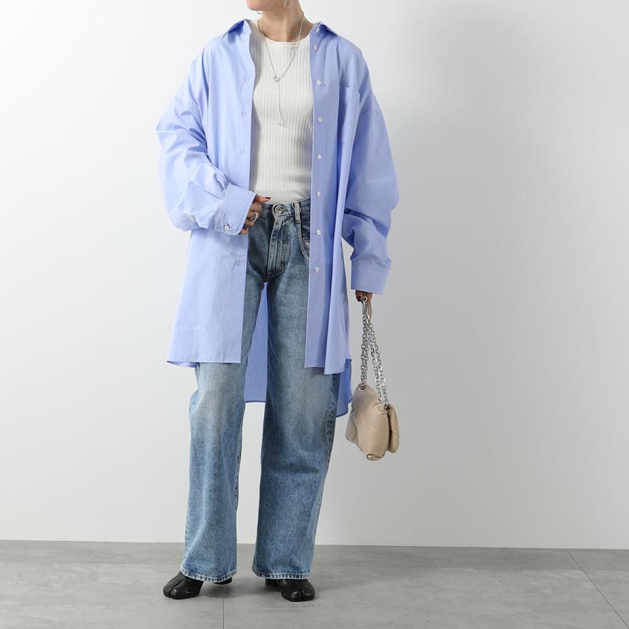 MAISON MARGIELA メゾンマルジェラ 4 14 シャツ SI0DL0002 S60306 レディース 長袖 無地 胸ポケット シャツワンピ ワンピース 471｜s-musee｜04