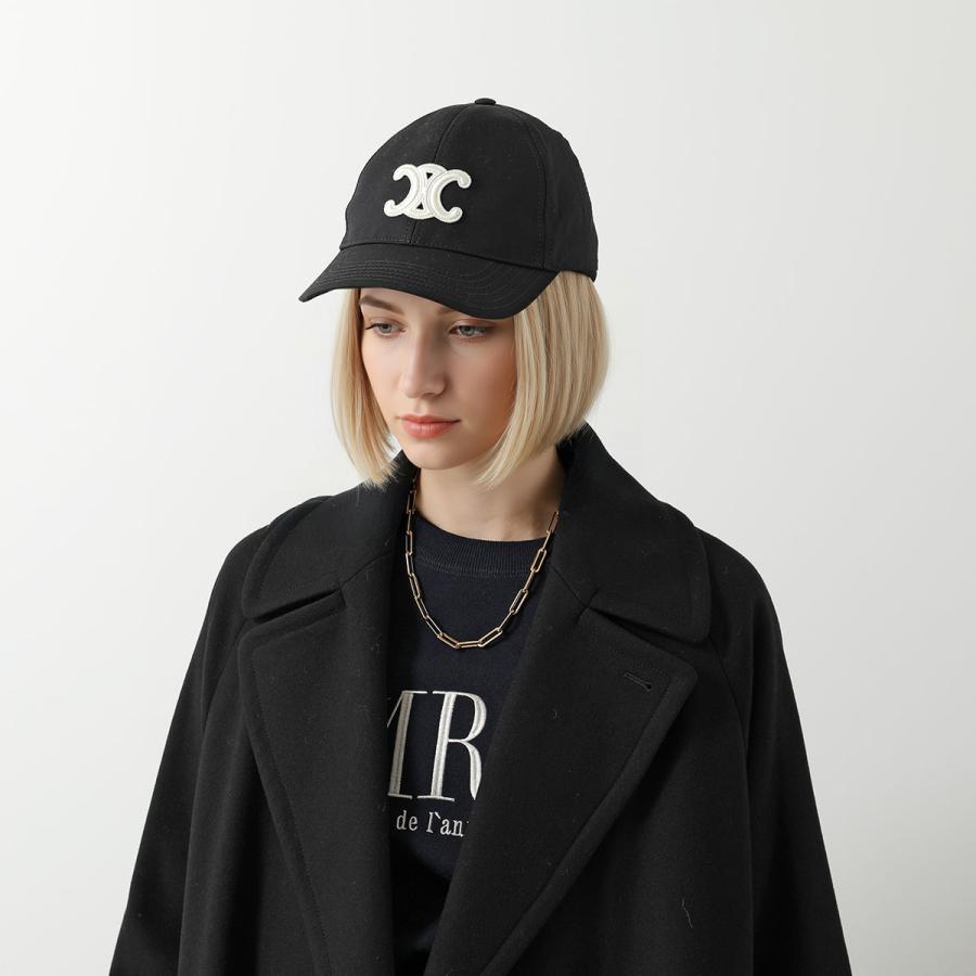 CELINE ブラック C刺繍 ベースボールキャップ 121029.jpg