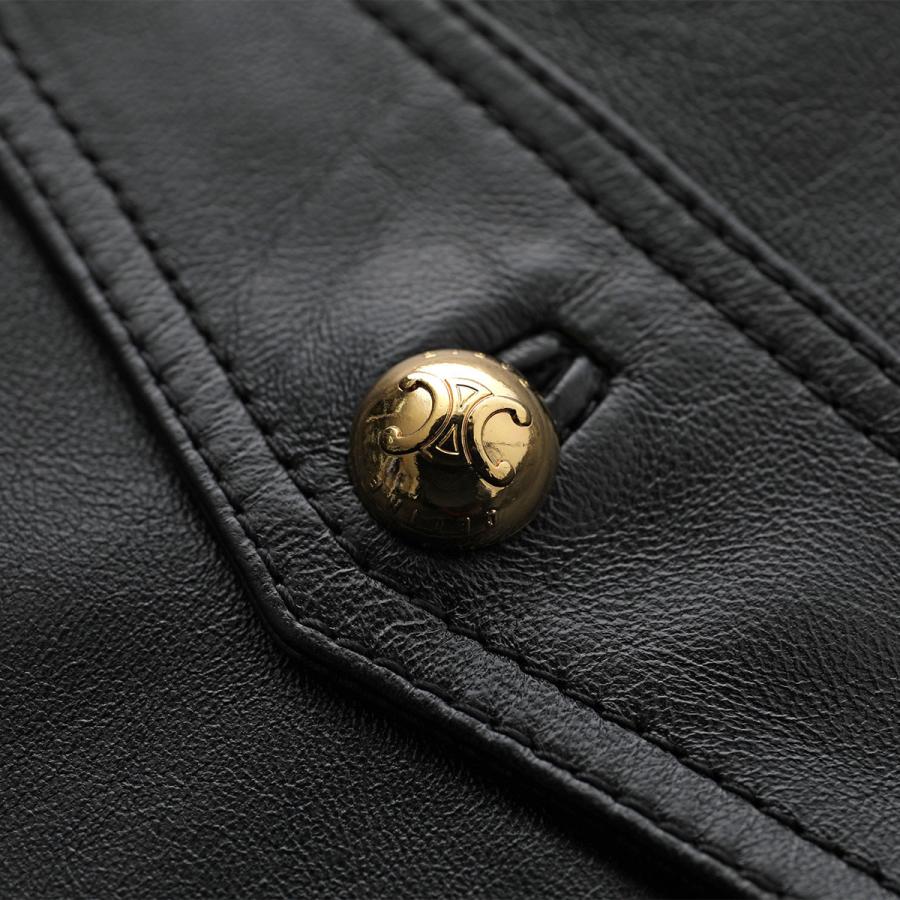 CELINE レイヤードデザイン ストライプノーカラージャケット 40 CELINE