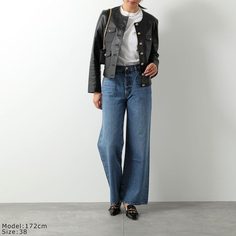 CELINE レイヤードデザイン ストライプノーカラージャケット 40 CELINE