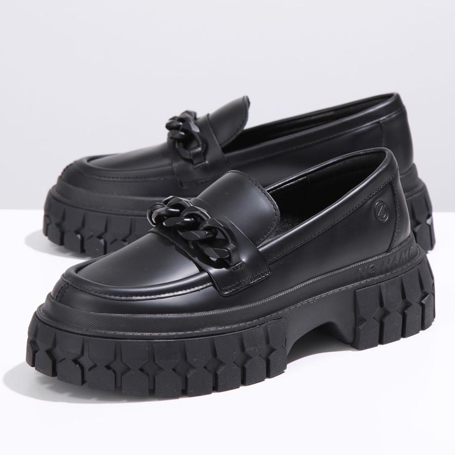 NO NAME ノーネーム ローファー GRAVITEE MOC BOX CALF レディース ロゴ チェーン レザー 厚底 シューズ 靴 BLACK-SOLE-BLACK｜s-musee｜07