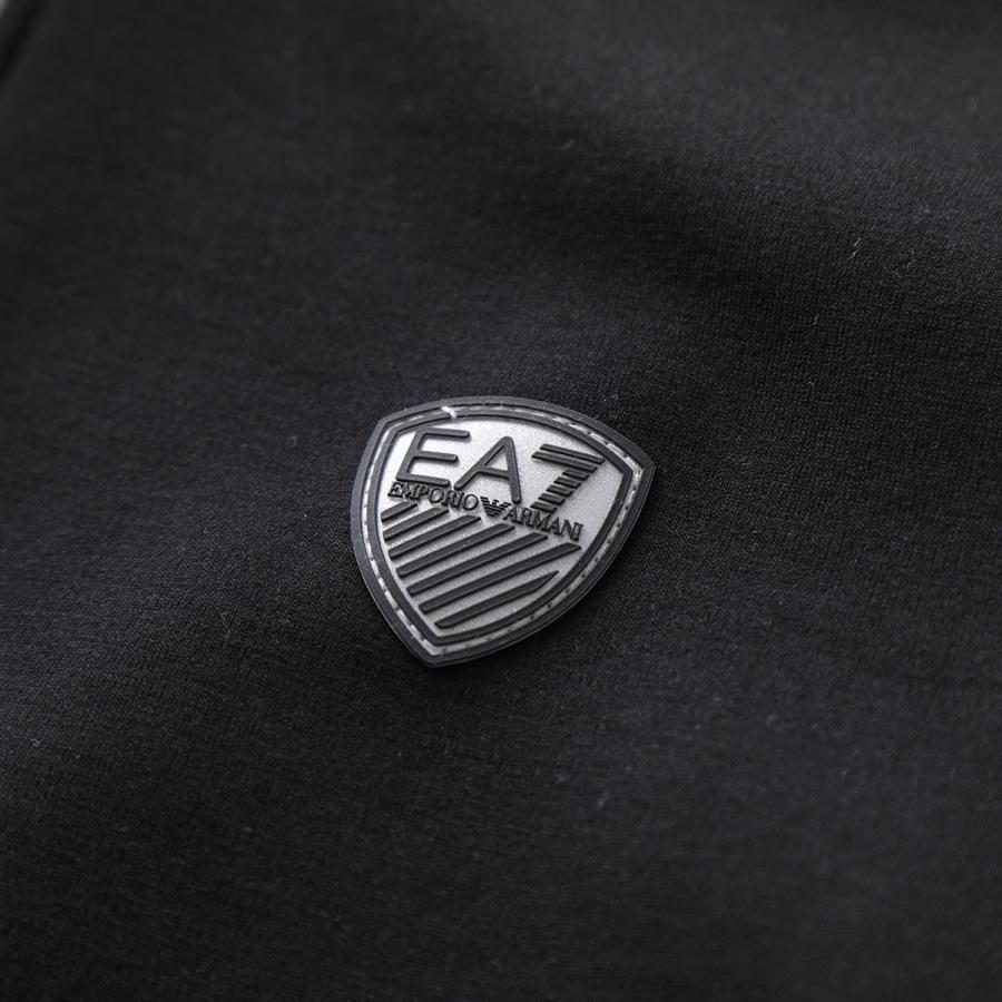 エンポリオアルマーニ EA7 ニットフリースジャケット エンブレム ダークグレー EA7 エンポリオアルマーニ フリースパーカー メンズ EMPORIO ARMANI