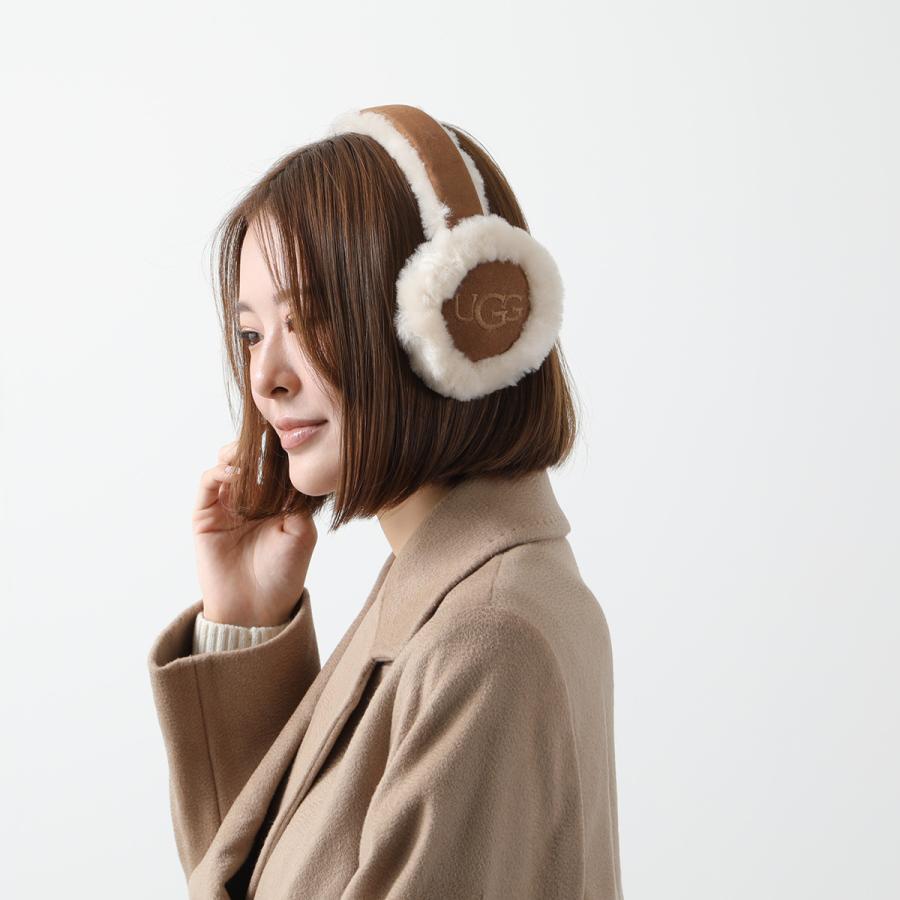 【美品】 正規品　UGG　イヤマフ　エンブロイダリー　ロゴ　チェスナット UGG アグ イヤーマフ W EMBROIDERED LOGO EARMUFF 20955