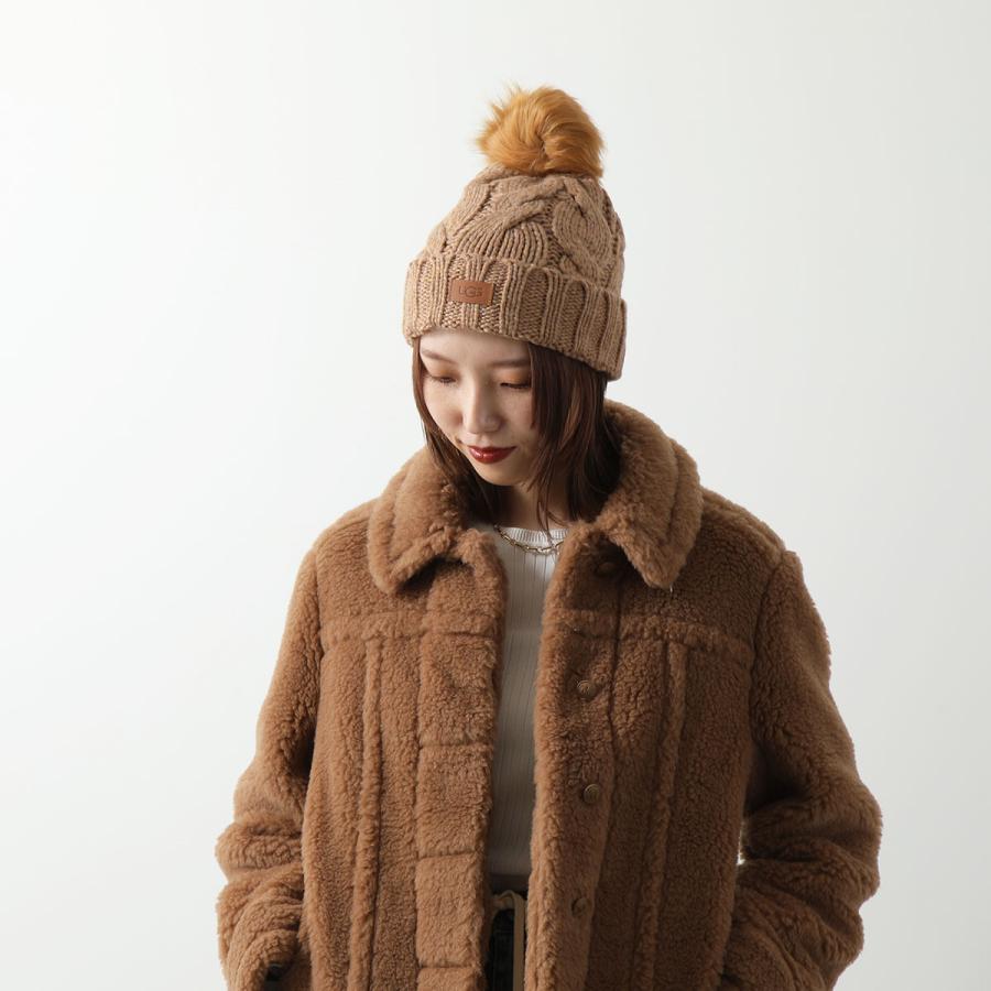 UGG アグ ニット帽 W CABLE BEANIE POM ケーブル ビーニー ポム UGG アグ ニット帽 W CABLE BEANIE POM ケーブル ビーニー ポム