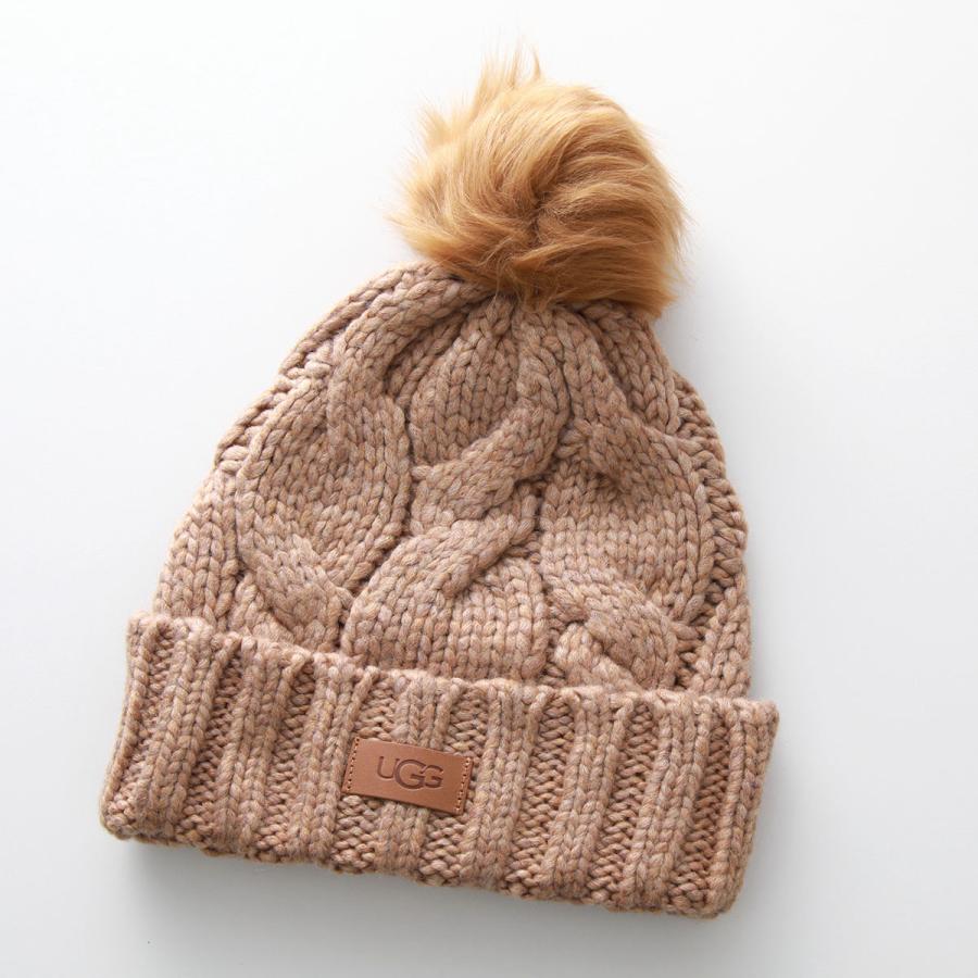 UGG アグ ニット帽 W CABLE BEANIE POM ケーブル ビーニー ポム UGG アグ ニット帽 W CABLE BEANIE POM ケーブル ビーニー ポム