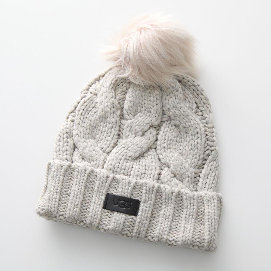 UGG アグ ニット帽 W CABLE BEANIE POM ケーブル ビーニー ポム UGG アグ ニット帽 W CABLE BEANIE POM ケーブル ビーニー ポム