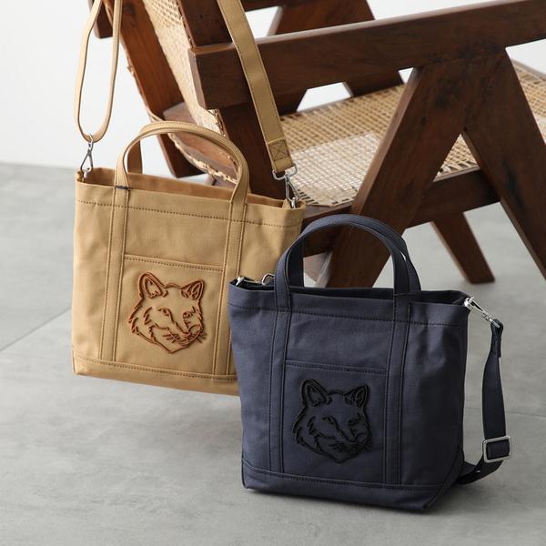 MAISON KITSUNE メゾンキツネ ハンドバッグ LW05103WW0083 LW05103WW0107 レディース 立体フォックス 刺繍 ロゴ ショルダーバッグ ミニトート 鞄 カラー5色 の商品画像
