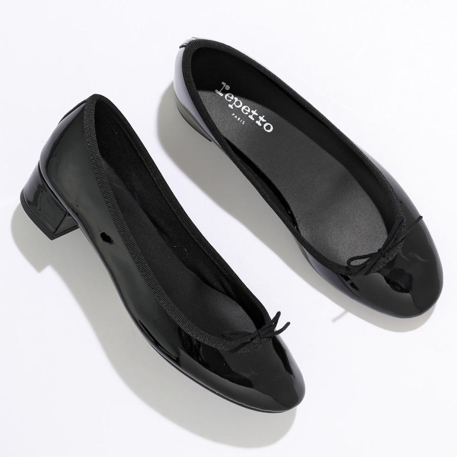 repetto レペット バレエシューズ Camille gomme カミーユ V080 VLUX レディース パテントレザー ゴム パンプス 3.0cmヒール 靴 410/Noir 【NEW SIZE】｜s-musee｜07