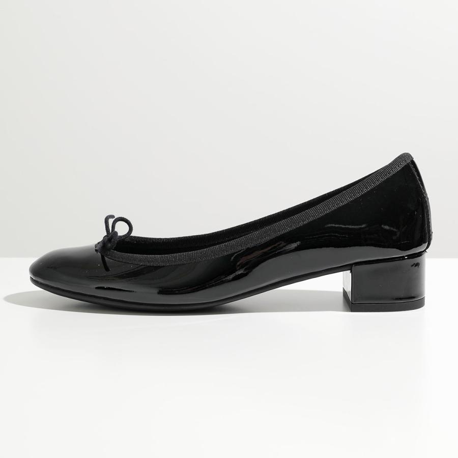 repetto レペット バレエシューズ Camille gomme カミーユ V080 VLUX レディース パテントレザー ゴム パンプス 3.0cmヒール 靴 410/Noir 【NEW SIZE】｜s-musee｜08