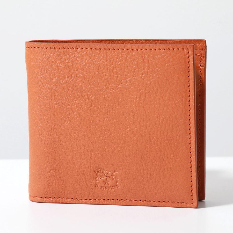 イルビゾンテ 美品 2つ折り財布 コンパクト オレンジ シボ加工 男女兼用 イルビゾンテ 美品 2つ折り財布 コンパクト オレンジ シボ加工 男女