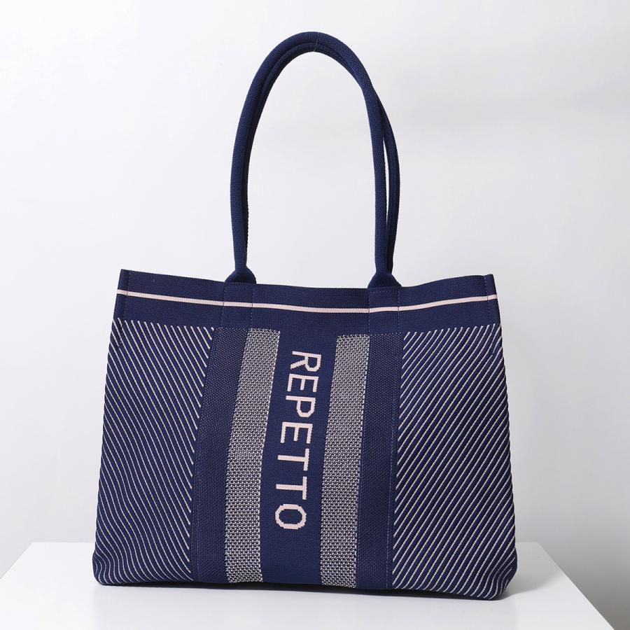 repetto レペット コットンバッグ 大容量 新品未使用 ブルー repetto（レペット） トートバッグ KNITTED SHOPPING BAG ニット