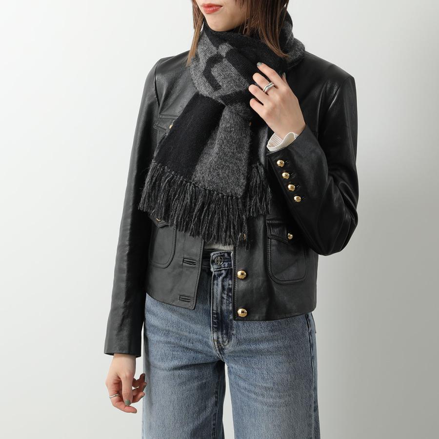 SAINT LAURENT サンローラン マフラー 719421 3YI68 メンズ ロゴ