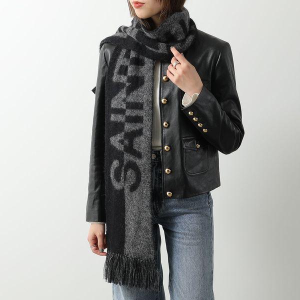 SAINT LAURENT サンローラン マフラー 719421 3YI68 レディース ロゴ