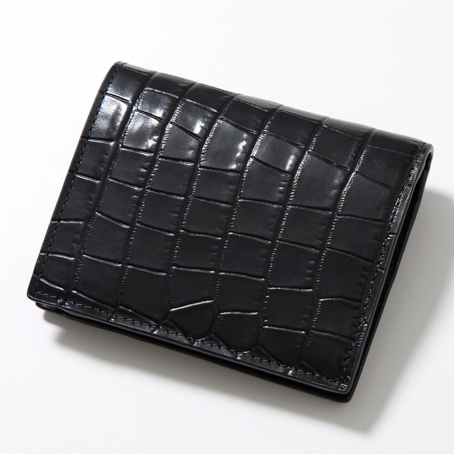 J&M DAVIDSON クロコ型 レザー 二つ折り カードケース 財布 J&M Davidson（J＆Mデヴィッドソン） 二つ折り財布 BI-FOLD WALLET