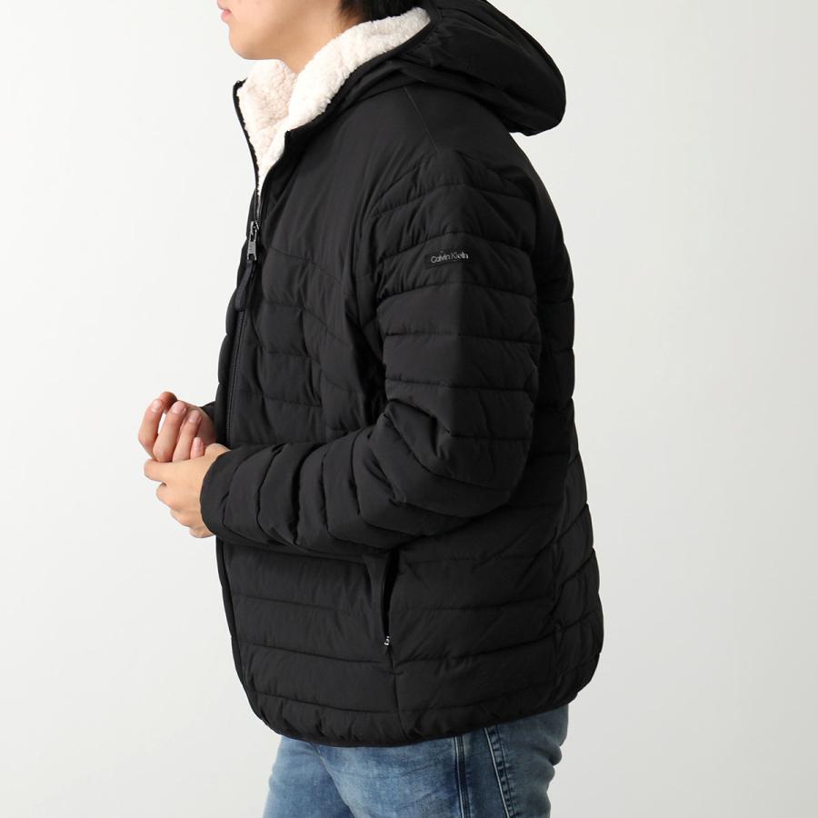 Calvin Klein カルバンクライン 中綿ジャケット SHERPA LINED HOODED STRETCH PUFFER CM155780 メンズ アウター ボア フード ロゴ BLACK｜s-musee｜04