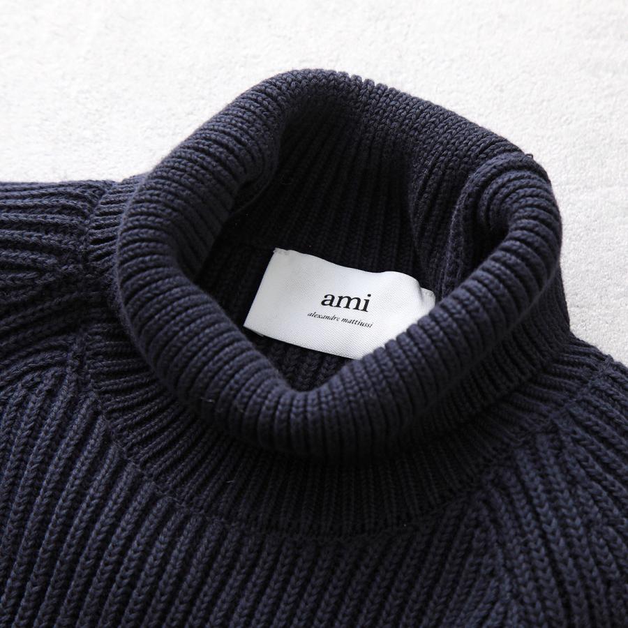 ami paris アミパリス セーター TURTLENECK WITH LABEL タートルネック ウィズ ラベル HKS424.KN0031 ニット リブ ウールコットン カラー3色｜s-musee｜19