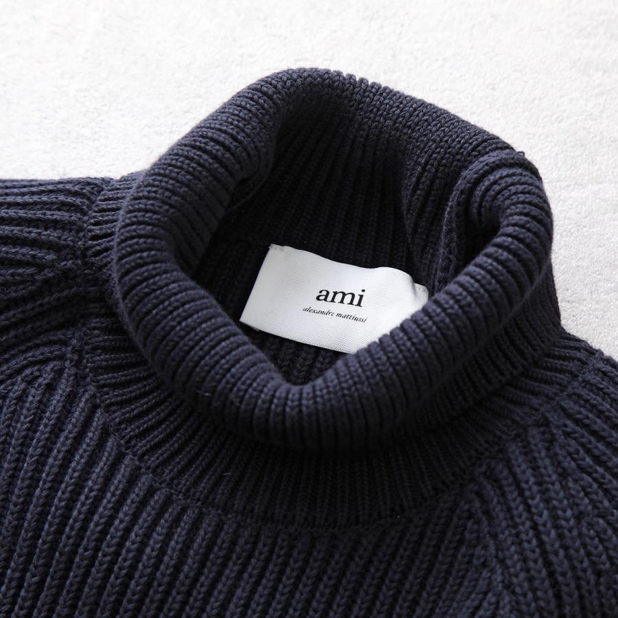 美品 amiPARIS アミパリス ブラックロゴ タートルネック - トップス