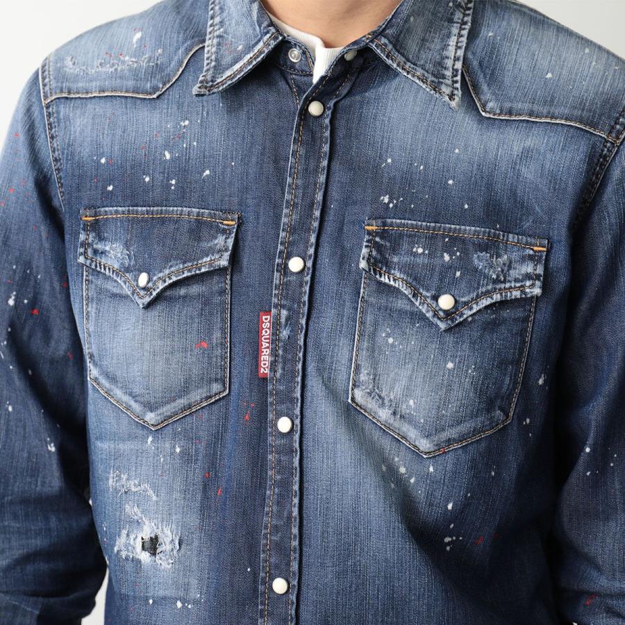 DSQUARED2 ディースクエアード デニムシャツ S71DM0622 S30341 DSQUARED2 ディースクエアード デニムシャツ S71DM0622 S30341