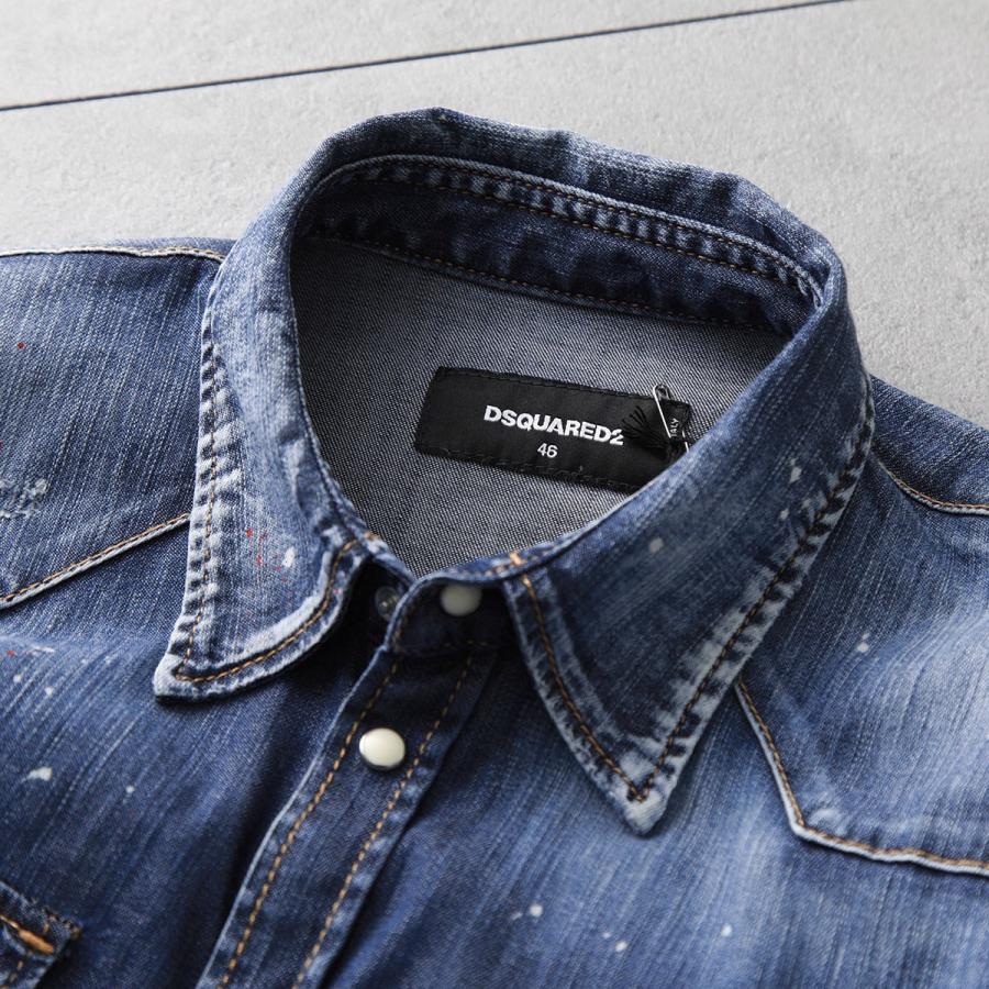 DSQUARED2 ディースクエアード デニムシャツ S71DM0622 S30341 DSQUARED2 ディースクエアード デニムシャツ S71DM0622 S30341