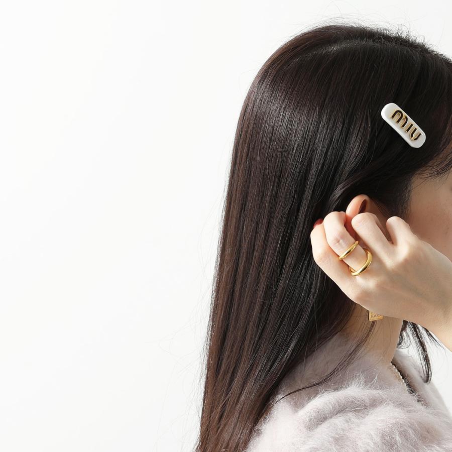 MIUMIU ミュウミュウ バレッタ 5IF072 2F72 レディース 2点セット ロゴ ヘアクリップ ヘアアクセサリー 髪留め カラー2色