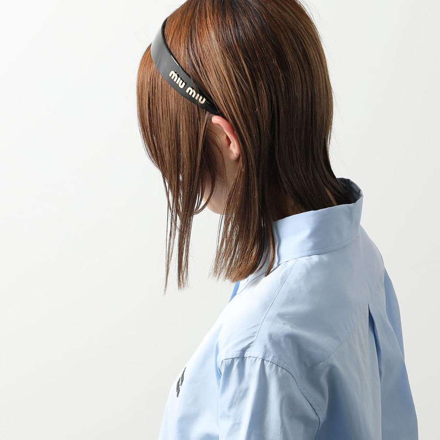 MIUMIU ミュウミュウ カチューシャ 5IH039 2F72 レディース プレックス ヘッドバンド ヘアバンド ロゴ ヘアアクセサリー カラー2色｜s-musee｜05