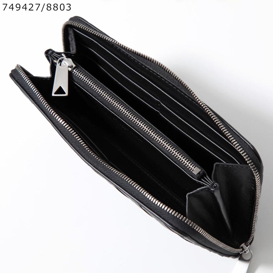 極美品 IC ボッテガヴェネタ カセット ラウンドファスナー 長財布 黒 レザー BOTTEGA VENETA（ボッテガ・ヴェネタ） ラウンドファスナー長財布