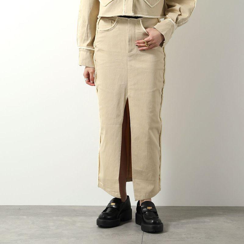 GHOSPELL ゴスペル タイトスカート Harper Frayed Midi Skirt 