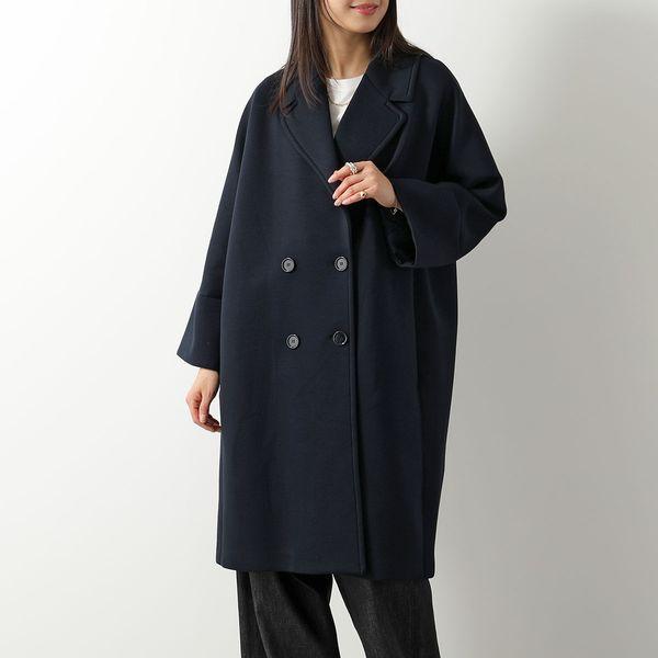 未使用級♡MaxMara クチートアマーノ ネイビー ダブルブレスト コート S S MAXMARA（エスマックスマーラ） エス マックスマーラ コート EPOPEA