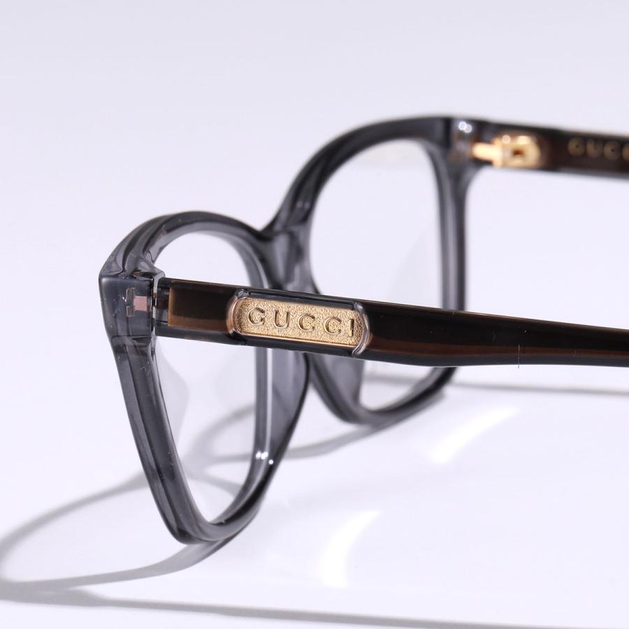 GUCCI グッチ メガネ GG0792O メンズ ウェリントン型 めがね 伊達メガネ ダテ 眼鏡 ロゴ アイウェア 001/GreyGreyTransparent｜s-musee｜09