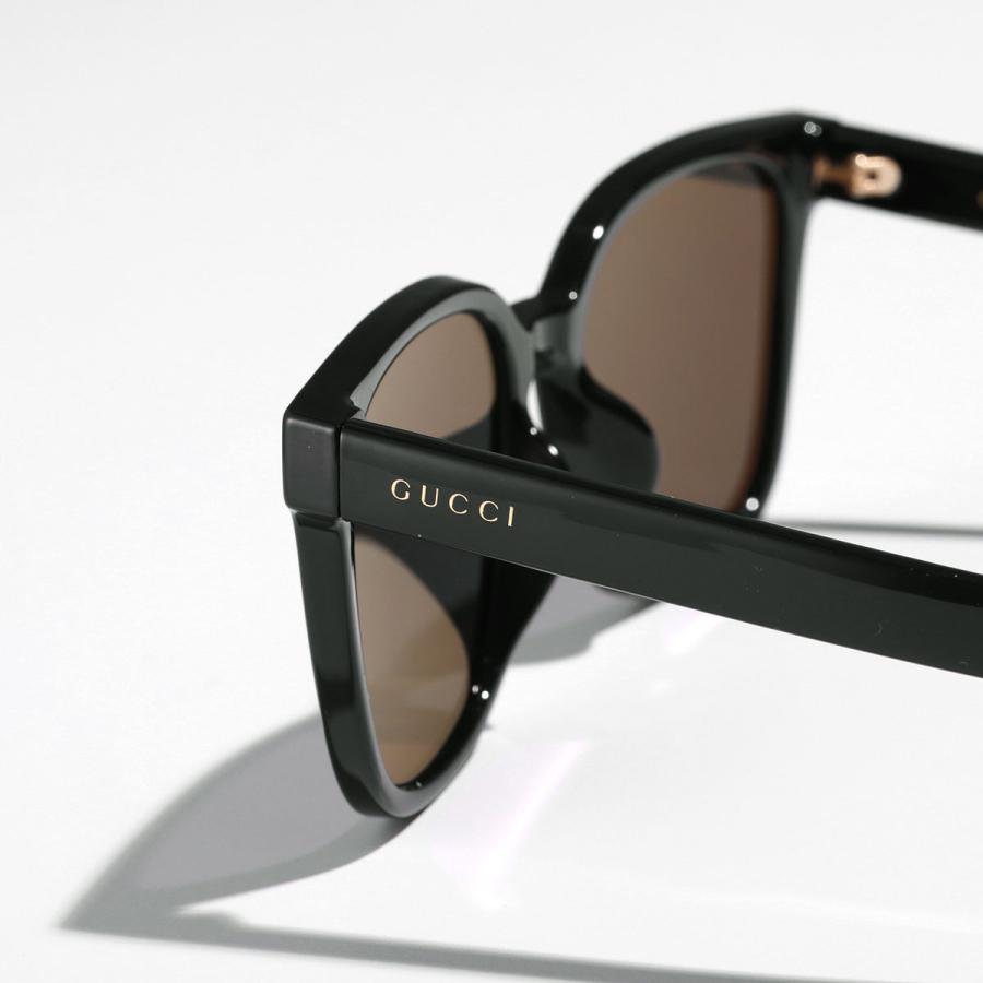 GUCCI グッチ サングラス 1346SK メンズ ウェリントン型 眼鏡 メガネ アジアンフィット ロゴ アイウェア 002/BLACK-BLACK-BROWN｜s-musee｜10