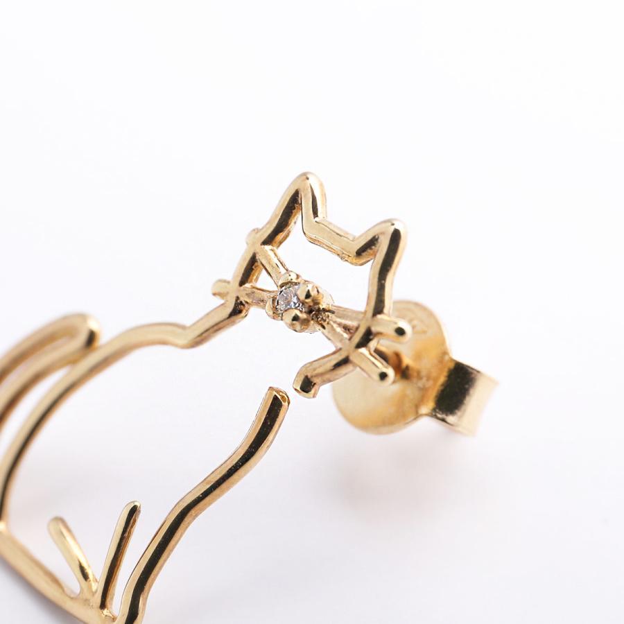 ALIITA シングルピアス 未使用品 ALIITA公式通販】アリータ 9KYG ピアス シングル 馬蹄 ダイヤモンド