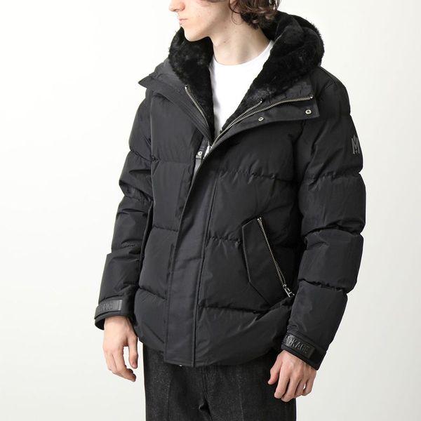 MACKAGE マッカージュ ダウンジャケット RILEY ライリー メンズ フード付き ブルゾン 撥水 ムートン ボア Black | Mackage