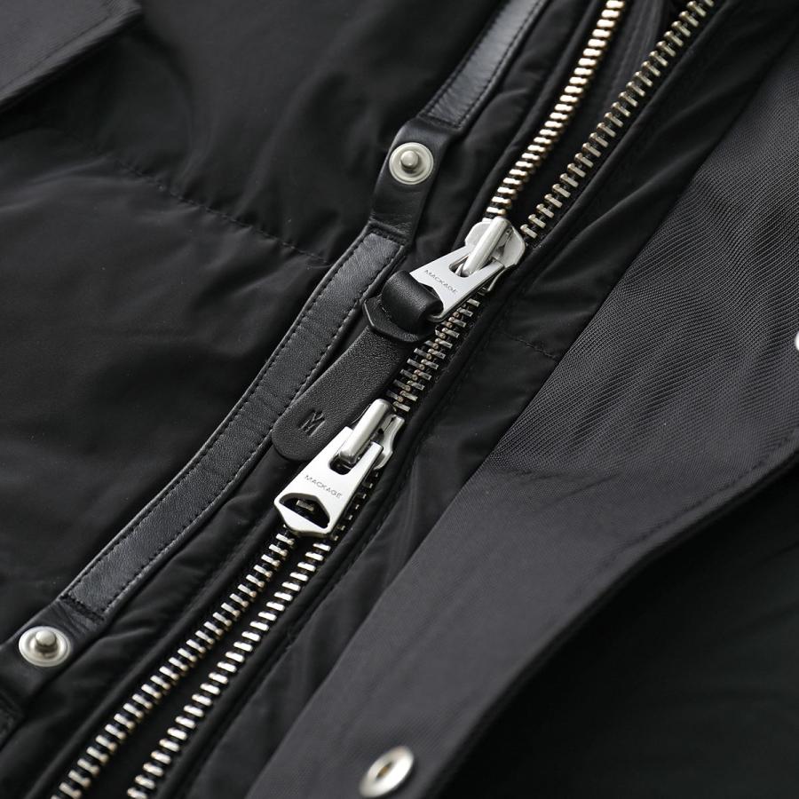 MACKAGE マッカージュ ダウンジャケット RILEY ライリー メンズ フード付き ブルゾン 撥水 ムートン ボア Black | Mackage | 12