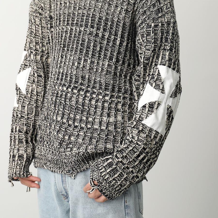 ASKYURSELF アスクユアセルフ ニット CHUNKY GREY MELANGE CROSS ASKYURSELF アスクユアセルフ ニット CHUNKY GREY MELANGE CROSS