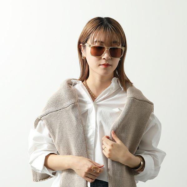 BOTTEGA VENETA サングラスメガネクリアフレームブラウン系