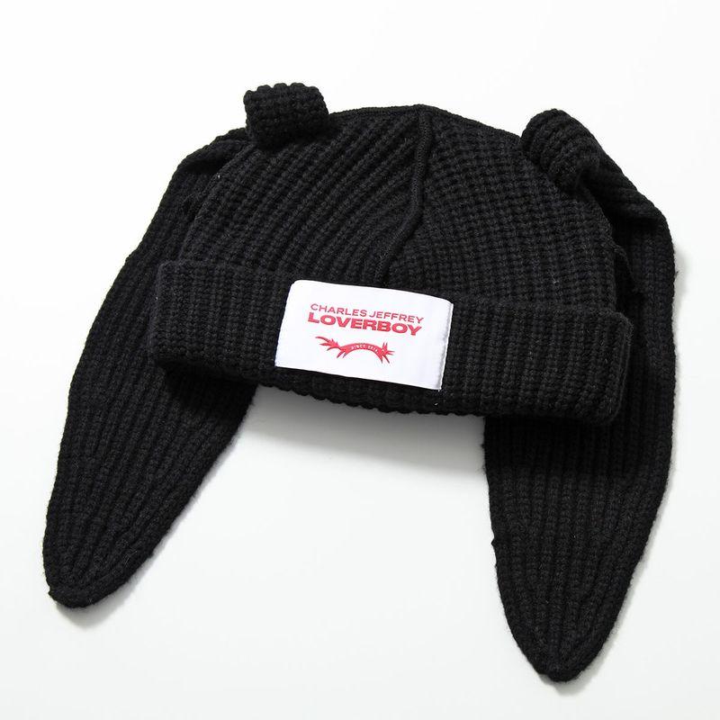 CHARLES JEFFREY LOVERBOY ニット帽 ラバーボーイブラック CHARLES JEFFREY LOVERBOY（チャールズジェフリーラバーボーイ