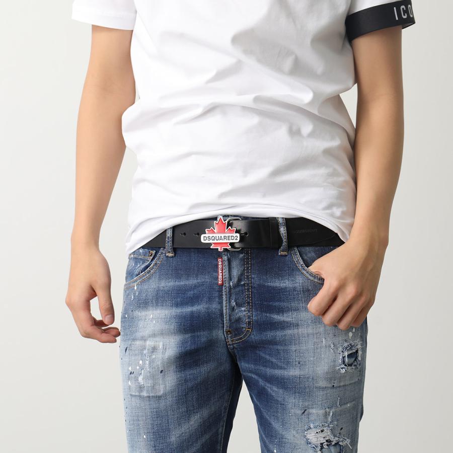 現行 ディースクエアード Dsquared2 ロゴ バックル ベルト 90 ディースクエアード DSQUARED2 メンズ ベルト 小物 ロゴ D2ロゴメタル