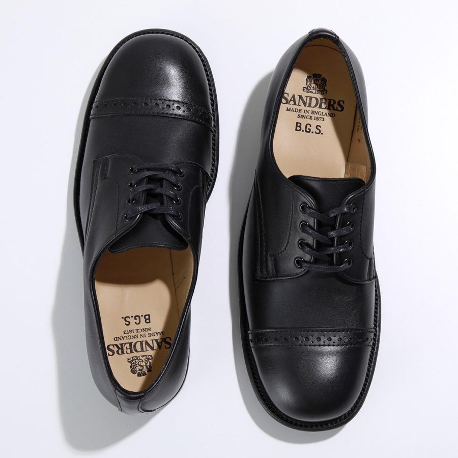 Sanders サンダース レザーシューズ Punched Cap Derby Shoe パンチド キャップ ダービー 1944BOW メンズ ビジネス 革靴 レースアップ 靴 Black｜s-musee｜07