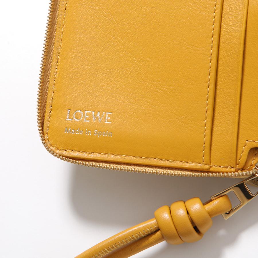 LOEWE ロエベ 二つ折り財布 KNOT COMPACT ZIP AROUND ノット コンパクト CEM1CWZX01 レディース レザー バイカラー ミニ財布 ロゴ カラー5色の画像