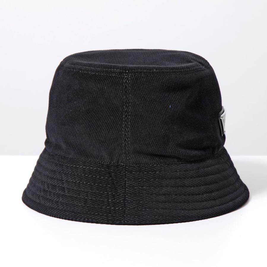 PRADA プラダ 三角ロゴ 金具 バケットハット キャップ ブラック 黒