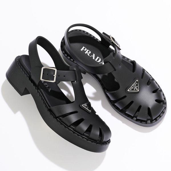 PRADA プラダ サンダル 1X857M 3LKK レディース ラバー ストラップ 
