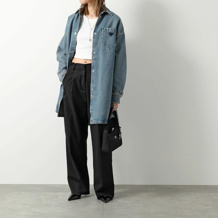 PRADA（プラダ） デニム シャツ GFC036 13Z6 レディース オーバー