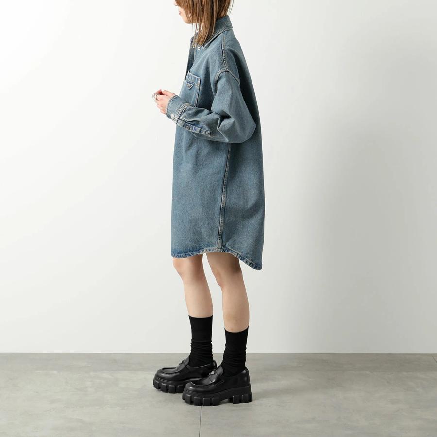PRADA（プラダ） デニム シャツ GFC036 13Z6 レディース オーバー