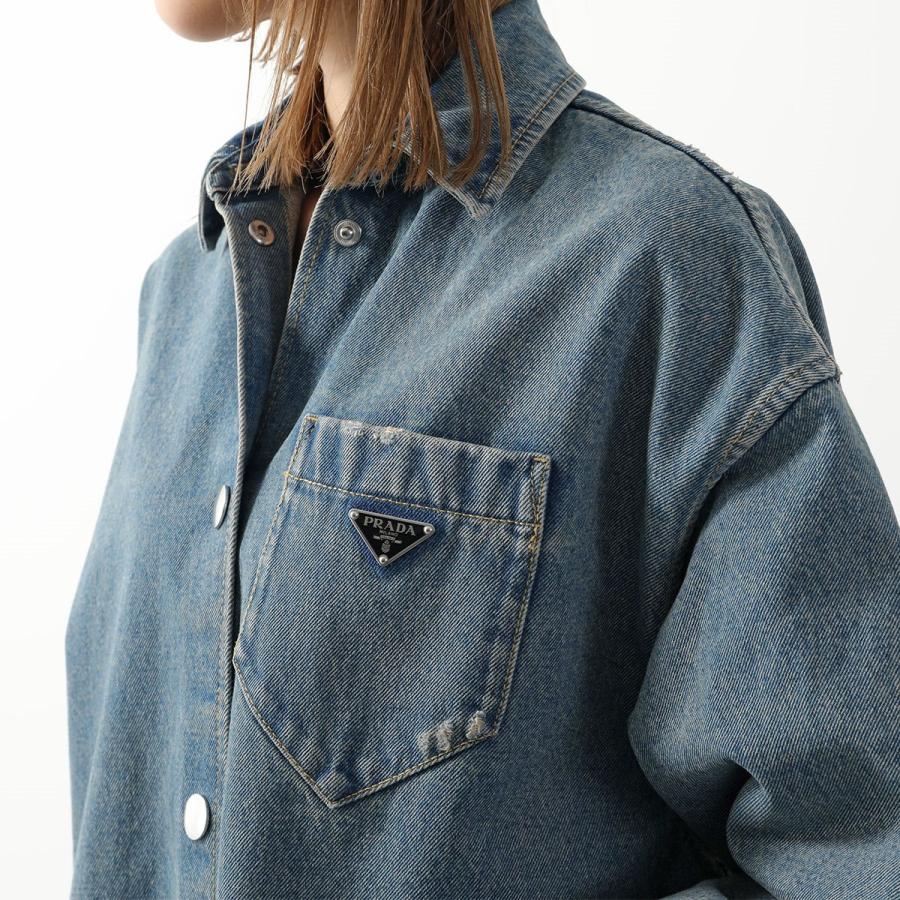 断*】様 付属品付 美品 PRADA プラダ オーバーサイズ デニムシャツ 36 PRADA（プラダ） デニム シャツ GFC036 13Z6 レディース オーバー