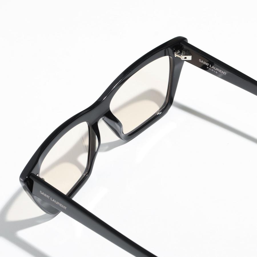 SAINT LAURENT サンローラン サングラス SL 276 MICA メンズ スクエア型 眼鏡 メガネ 伊達メガネ ロゴ 039/BLACK-BLACK-YELLOW｜s-musee｜10