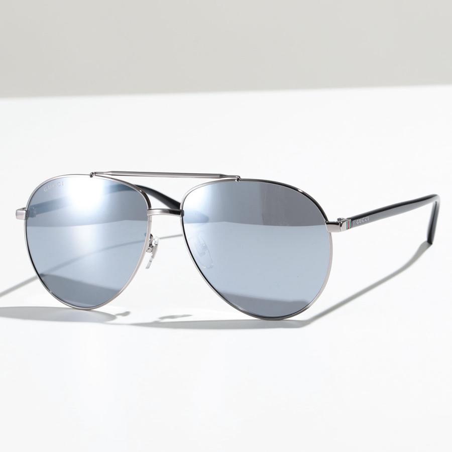 GUCCI グッチ サングラス GG0043SA メンズ ティアドロップ型 アジアンフィット メガネ 眼鏡 ロゴ アイウェア 001/RUTHENIUM-BLACK-SILVER｜s-musee｜06