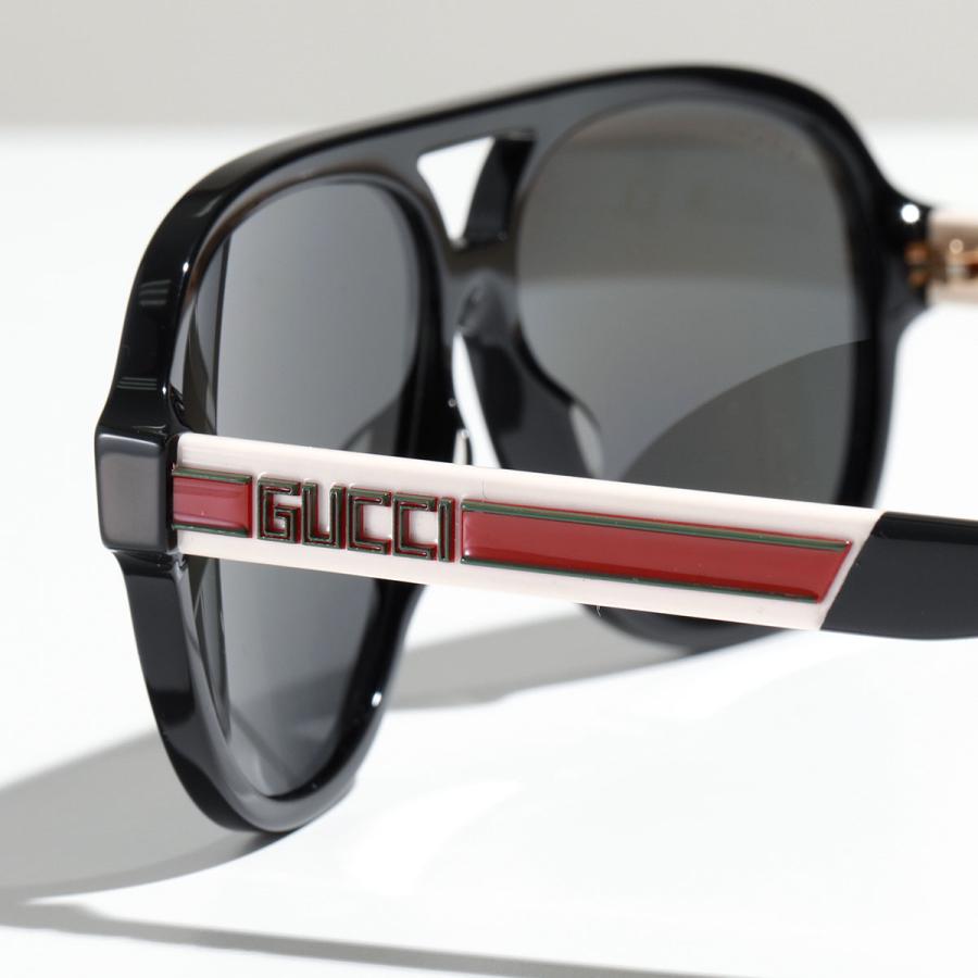 GUCCI グッチ サングラス GG0463S メンズ ティアドロップ型 メガネ 眼鏡 ロゴ アイウェア 002/BlackWhiteGrey｜s-musee｜09