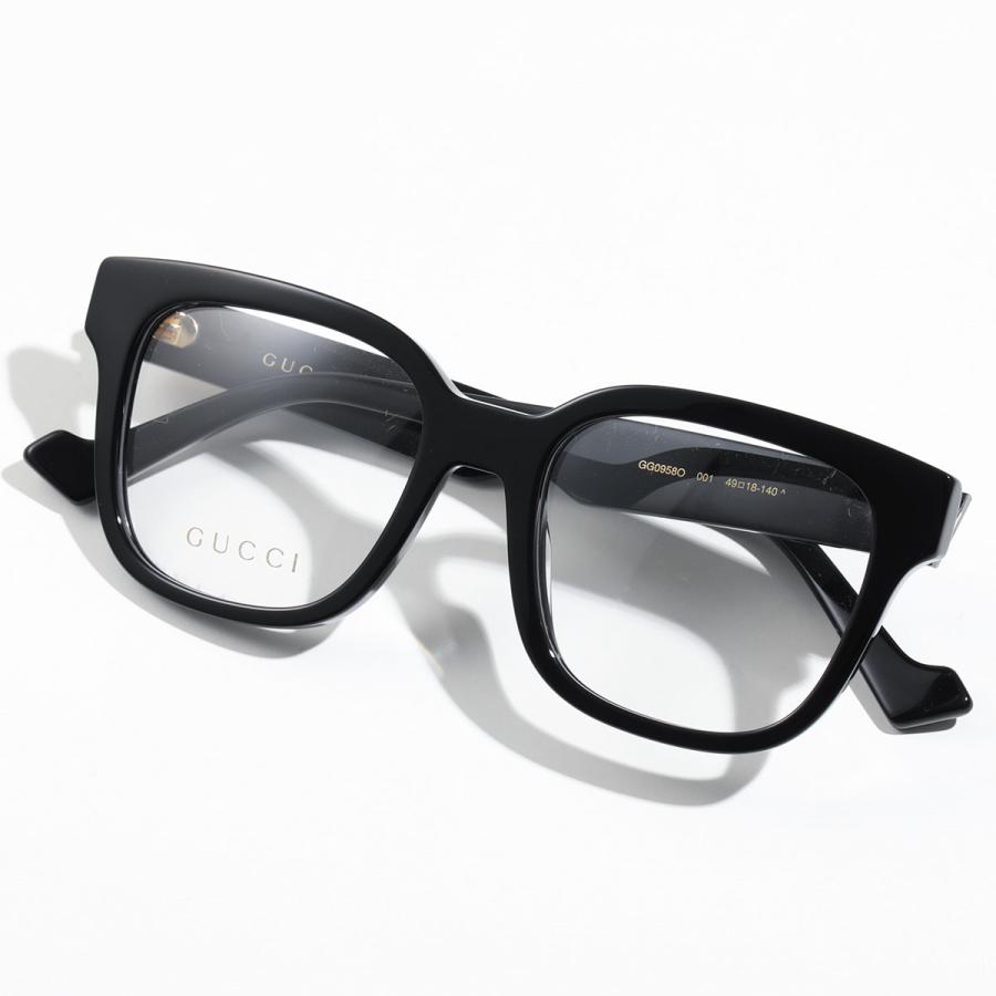 GUCCI グッチ メガネ GG0958O メンズ ウェリントン型 めがね 眼鏡 伊達メガネ ダブルGロゴ 001/BlackBlackTransparent｜s-musee｜08